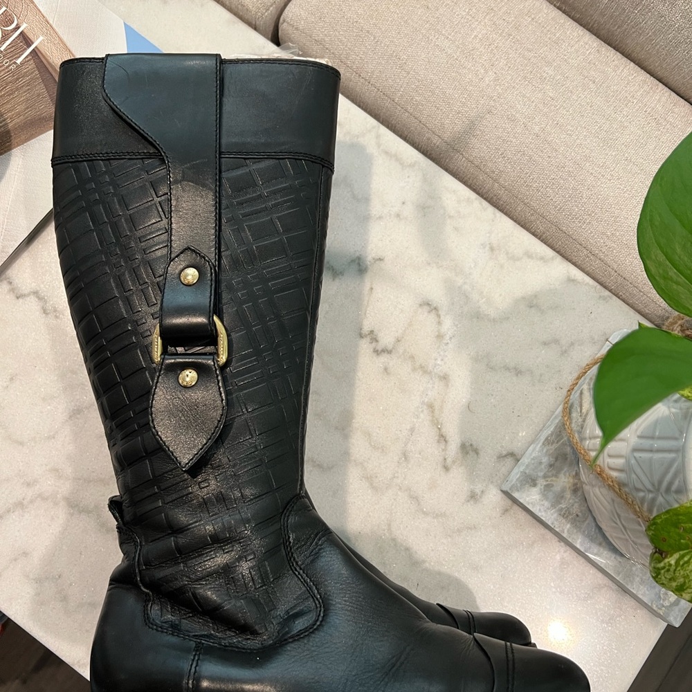 BURBERRY NOVA CHECK Equestrian Signature Riding Boots Size 39.5 - Picture 8 of 16